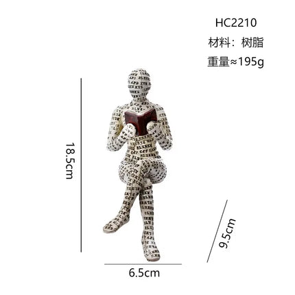 Nordic Modern Reading Woman Statue Modern and Simple Living Room Decorative Ornaments Resin Crafts, Tabletop Sculpture