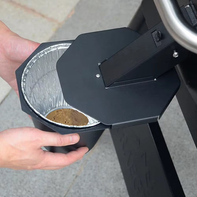 New Drip Bucket with Grease Trap Funnel and Disposable Foil Liners, Large Capacity Grease Bucket Grease Catcher for BBQ & Picnic