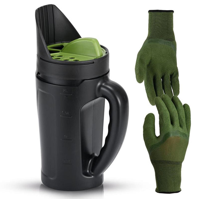 Seed Spreader Hand Held, Hand Spreader Lawn and Garden for Fertilizer Grass Seed Salt Ice Melt Earth Food, Seed Shaker with Multiple Adjustable Opening Sizes for All Purpose, up to 80 Oz