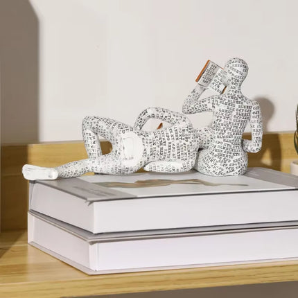 Nordic Modern Reading Woman Statue Modern and Simple Living Room Decorative Ornaments Resin Crafts, Tabletop Sculpture