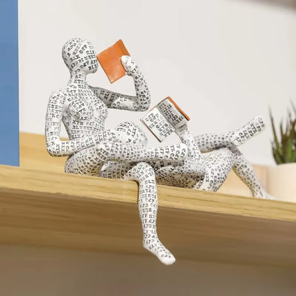 Nordic Modern Reading Woman Statue Modern and Simple Living Room Decorative Ornaments Resin Crafts, Tabletop Sculpture